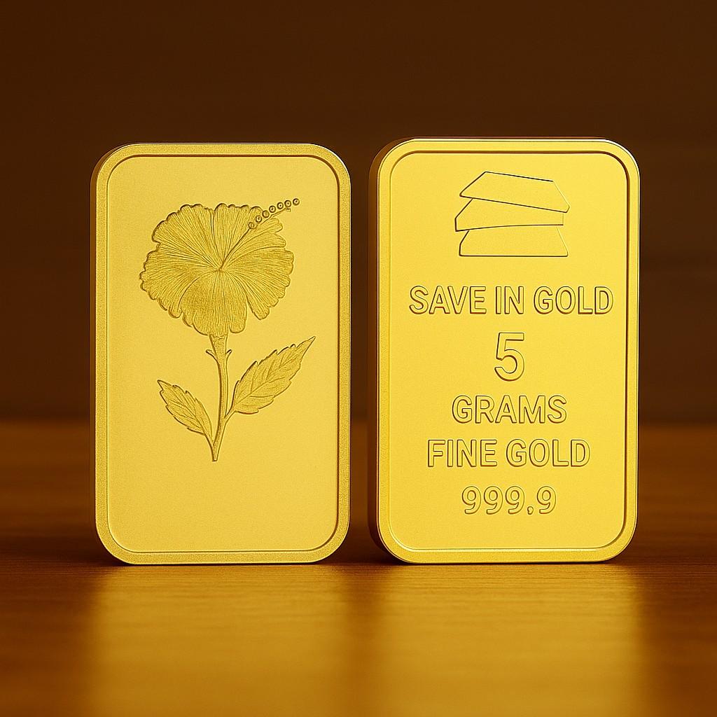 5 Grams Hibiscus Flower Gold Bar