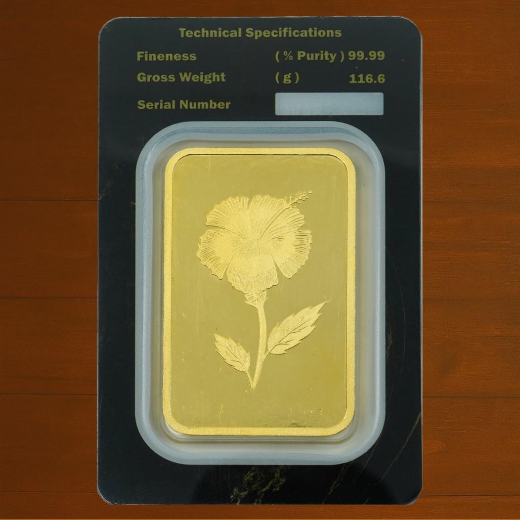 10 Tolas Elegant Flower Gold Bar