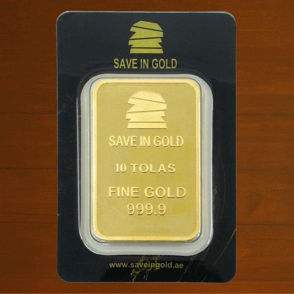 10 Tolas Gold Bar (Save in Gold)