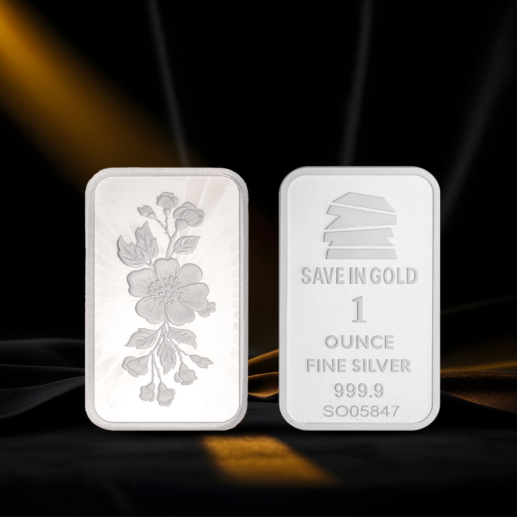 1 Ounce Flower Silver Bar